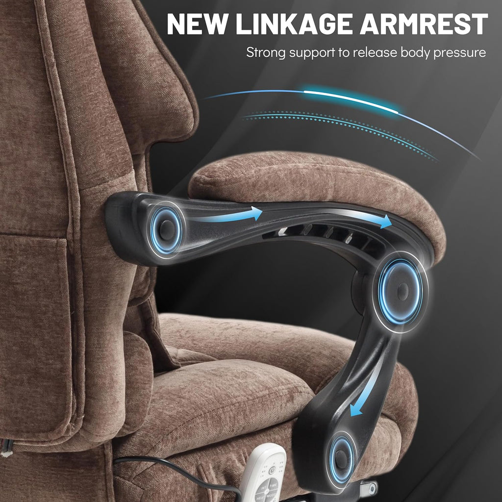 Massage Office Chair with Footrest, Large and Tall Leather Office Chair 500 lbs