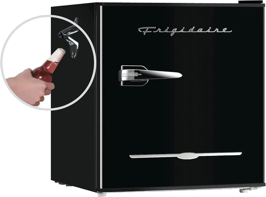 Frigidaire EFR176 Retro Compact Fridge with Chiller Mini Refrigerator Built-in Bottle Opener
