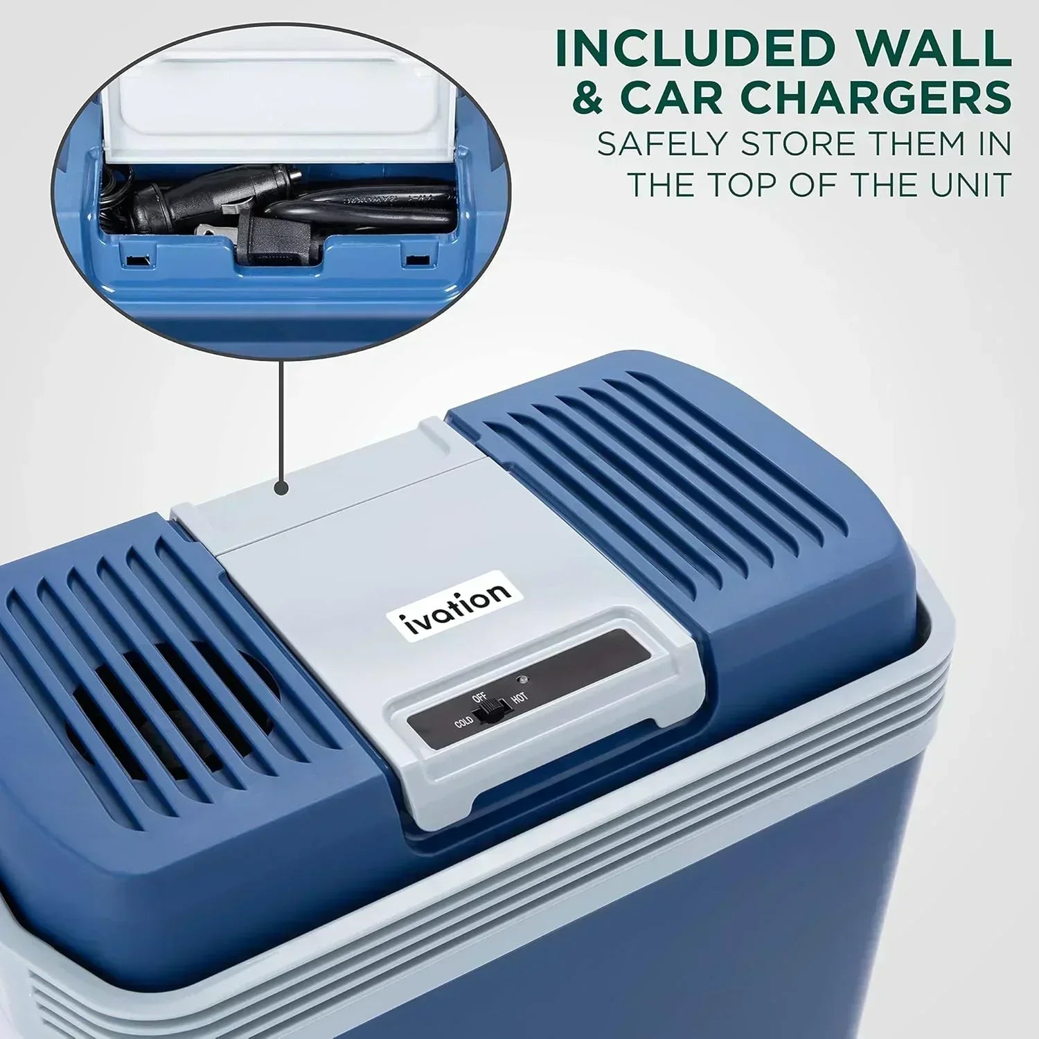 Electric Cooler & Warmer with Handle 24 L Portable Thermoelectric Fridge for Vehicles Trucks