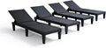 Patio Chairs - Black Chaise Lounge Chair Outdoor 5-Position Adjustable Sun Tanning Chair Waterproof Pool Lounge Chairs Set of 2 Reclining Lawn Chair, Lightweight Outdoor Lounge Chairs