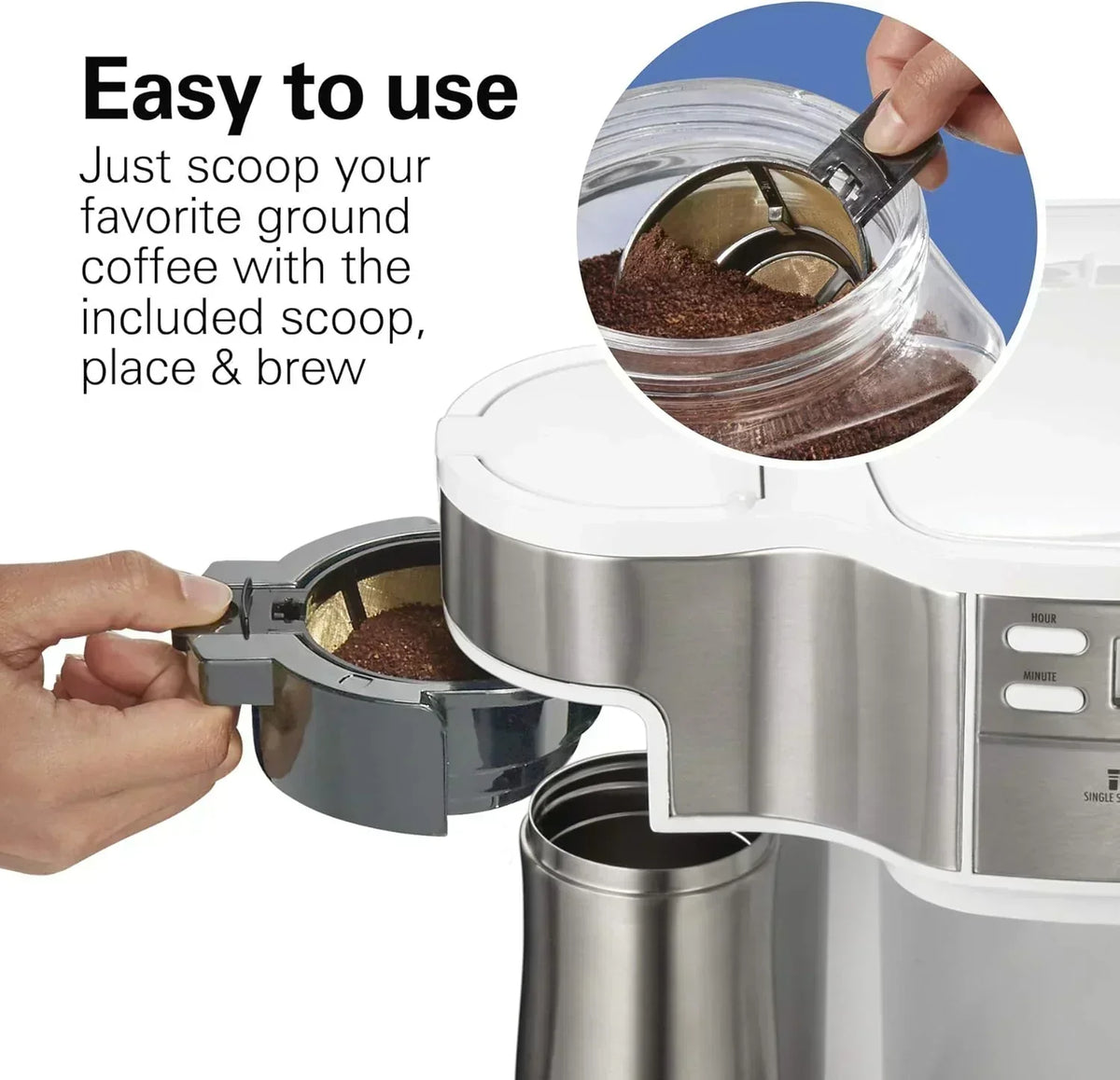 Hamilton Beach 2-Way 12 Cup Programmable Drip Coffee Maker Single Serve Machine Glass Carafe