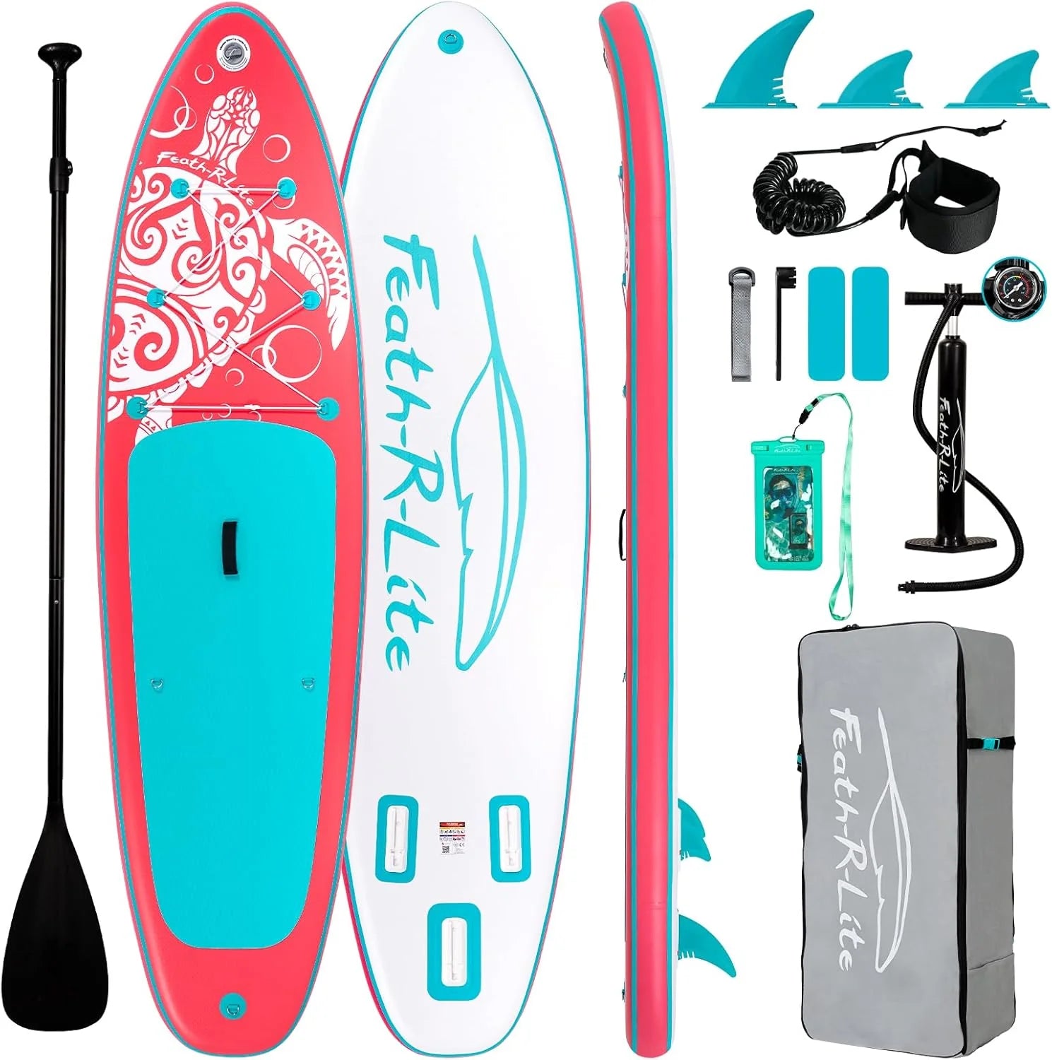 FEATH-R-LITE Inflatable Ultra-Light Stand Up Paddle Board for All Skill Levels