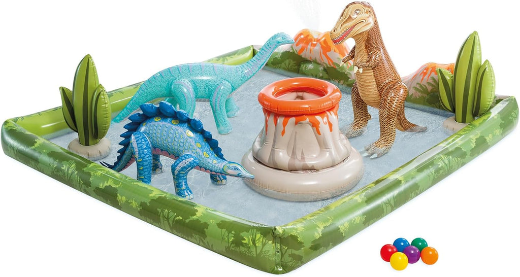 Intex 96 x 78 x 28 Inflatable Jungle Adventure Play Center Spray Kiddie Pool Water Slide