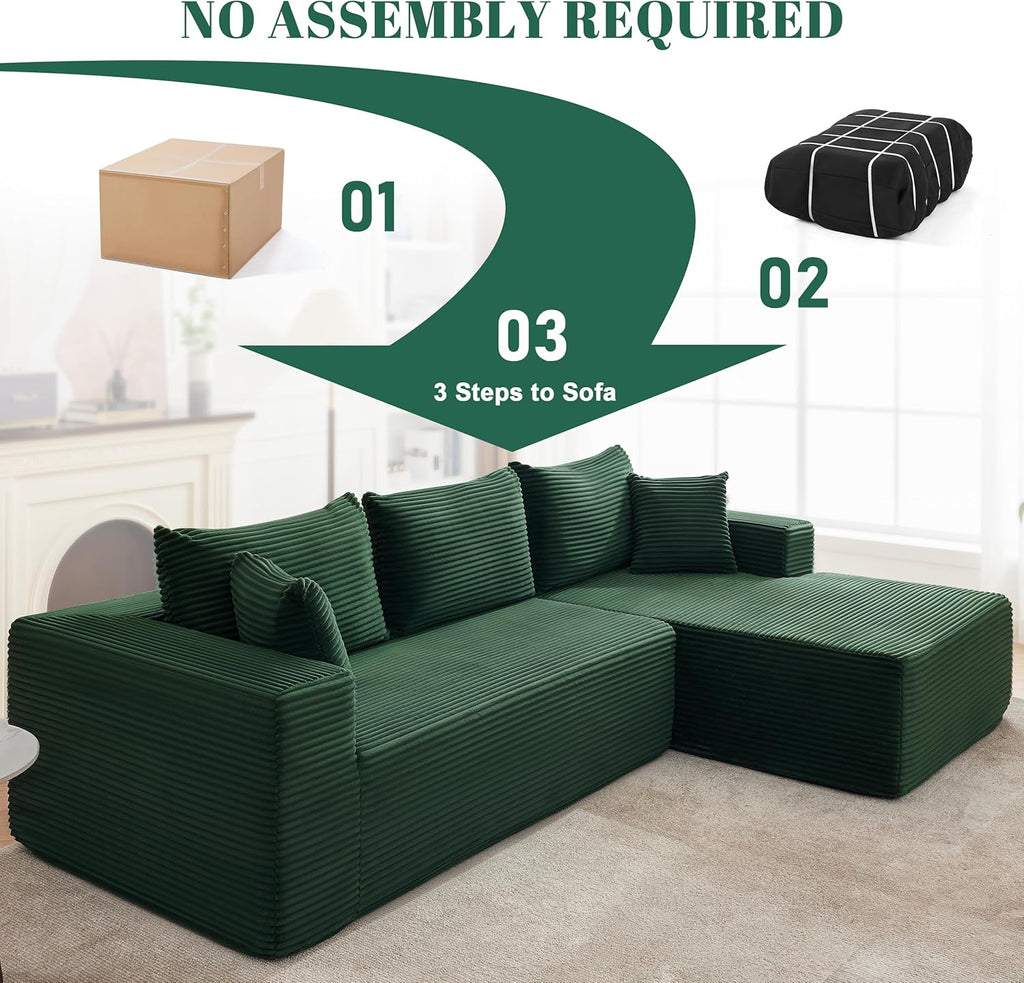110-inch cloud sofa boneless sofa in the living room modular sofa with deep seats
