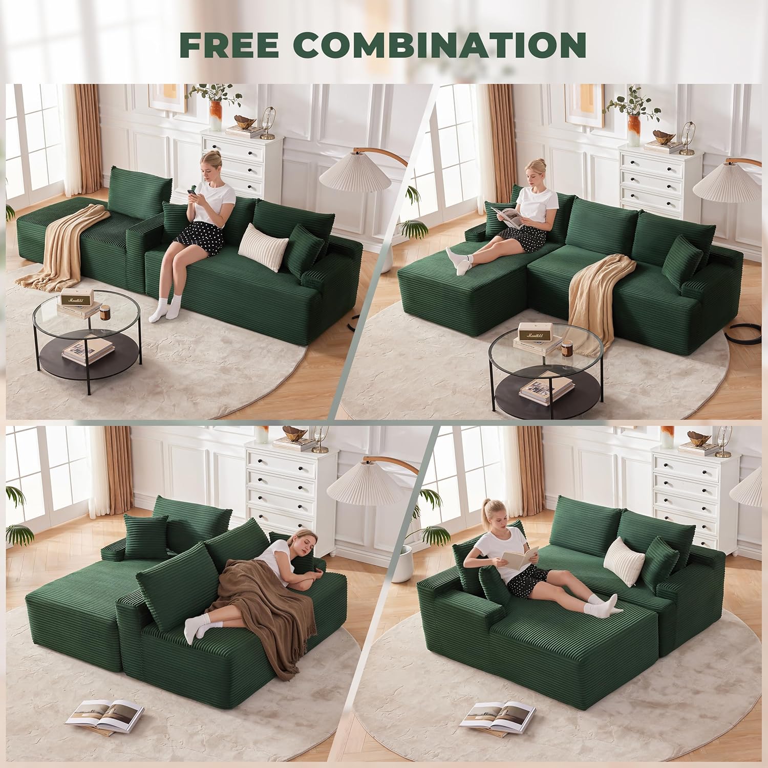 110-inch cloud sofa boneless sofa in the living room modular sofa with deep seats