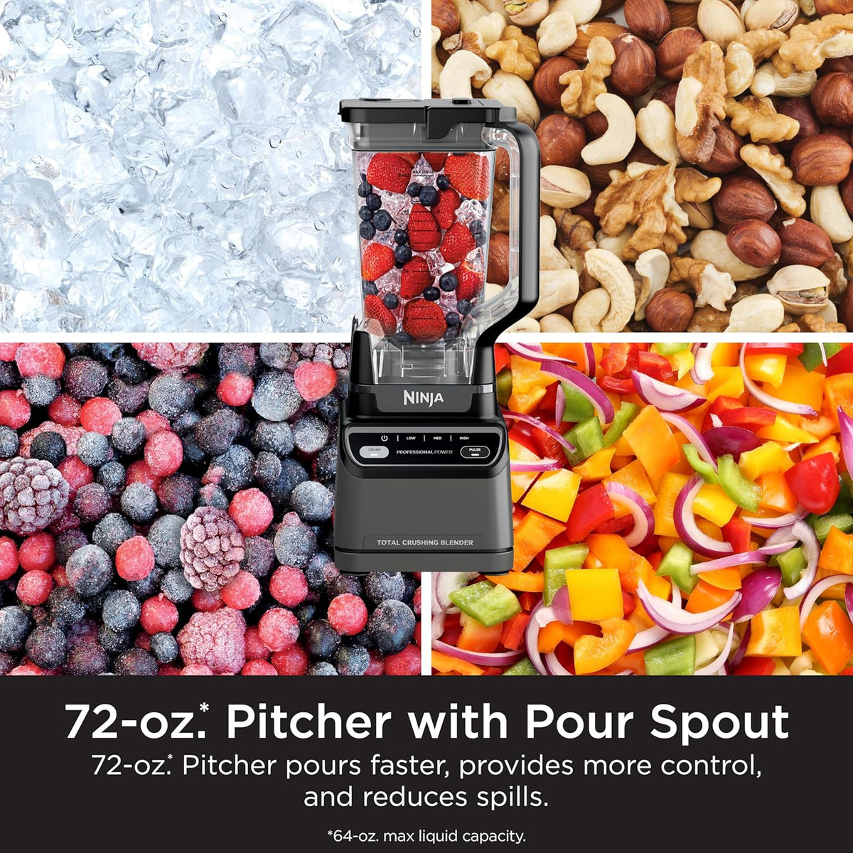 Ninja BL610 Professional 72 Oz Countertop Blender 1000-Watt Base Total Crushing Technology