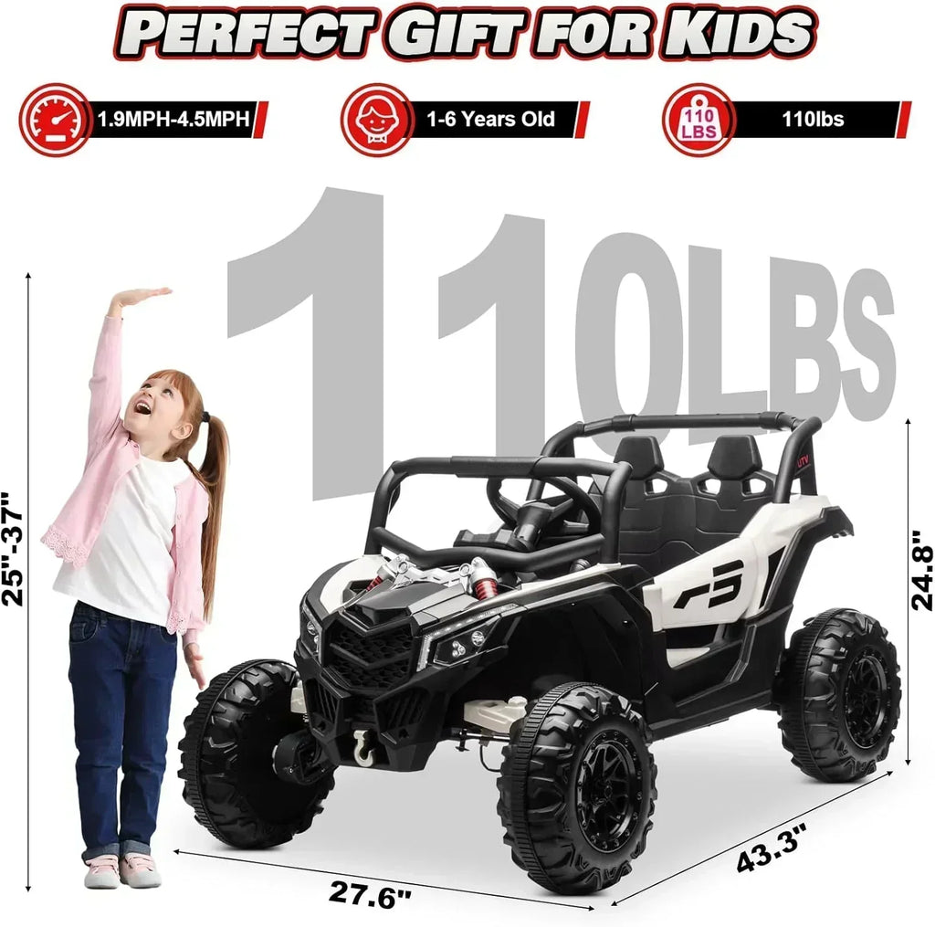 JOYRACER Kids Remote Control Car with 4 x 150W Motors Shock Absorbers Bluetooth MP3 Player