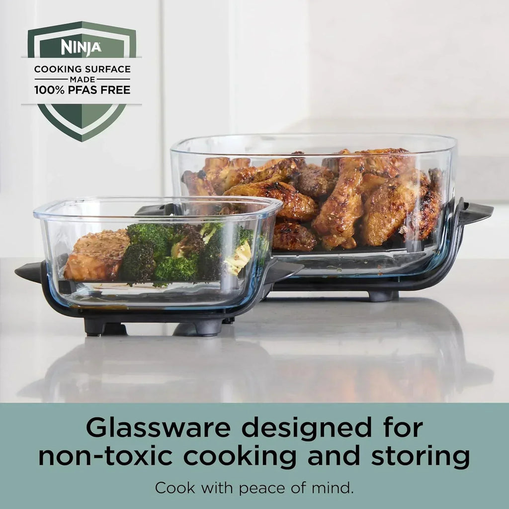 Ninja Crispi 4 in 1 Portable Glass Air Fryer Cooking System 4QT 6 Cup TempWare Glass Containers