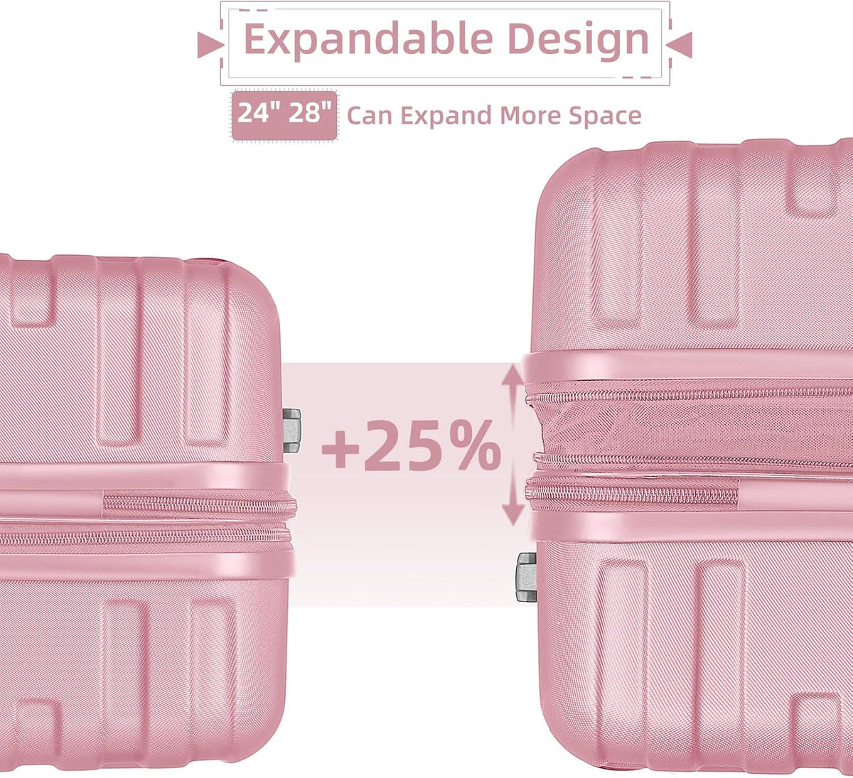 Luggage 6-piece hardshell expandable suitcase lightweight travel carry-on luggage set
