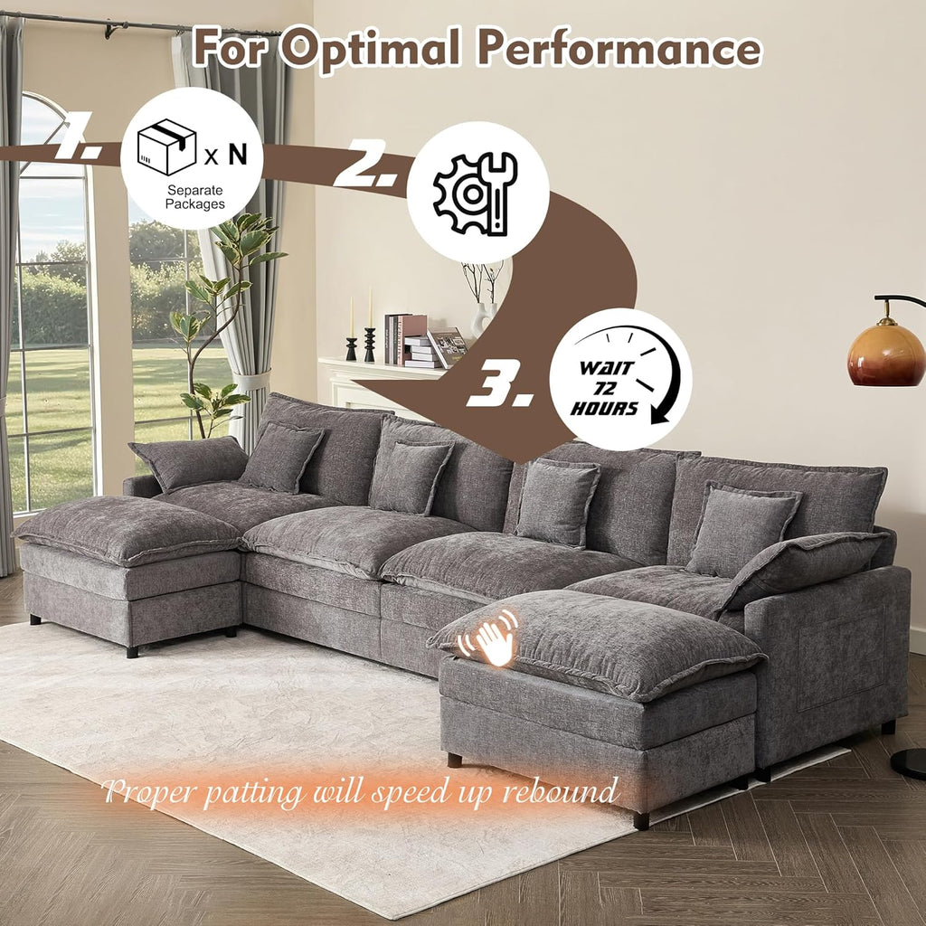 108 U-shaped sofa modular sofa three-seater comfortable cloud sofa