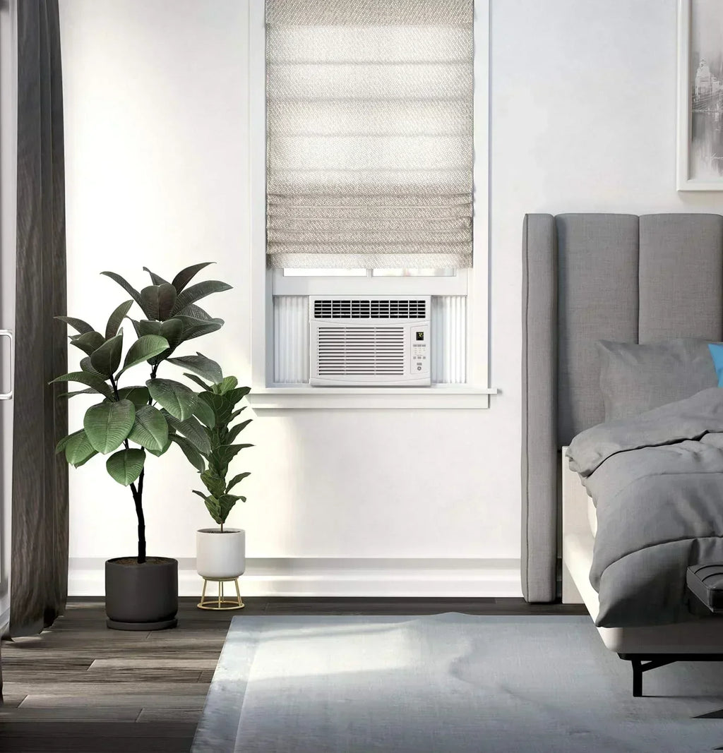 GE Window Air Conditioner Unit 5,000 BTU for Small Rooms up to 150 sq ft Manual Adjustable Fan