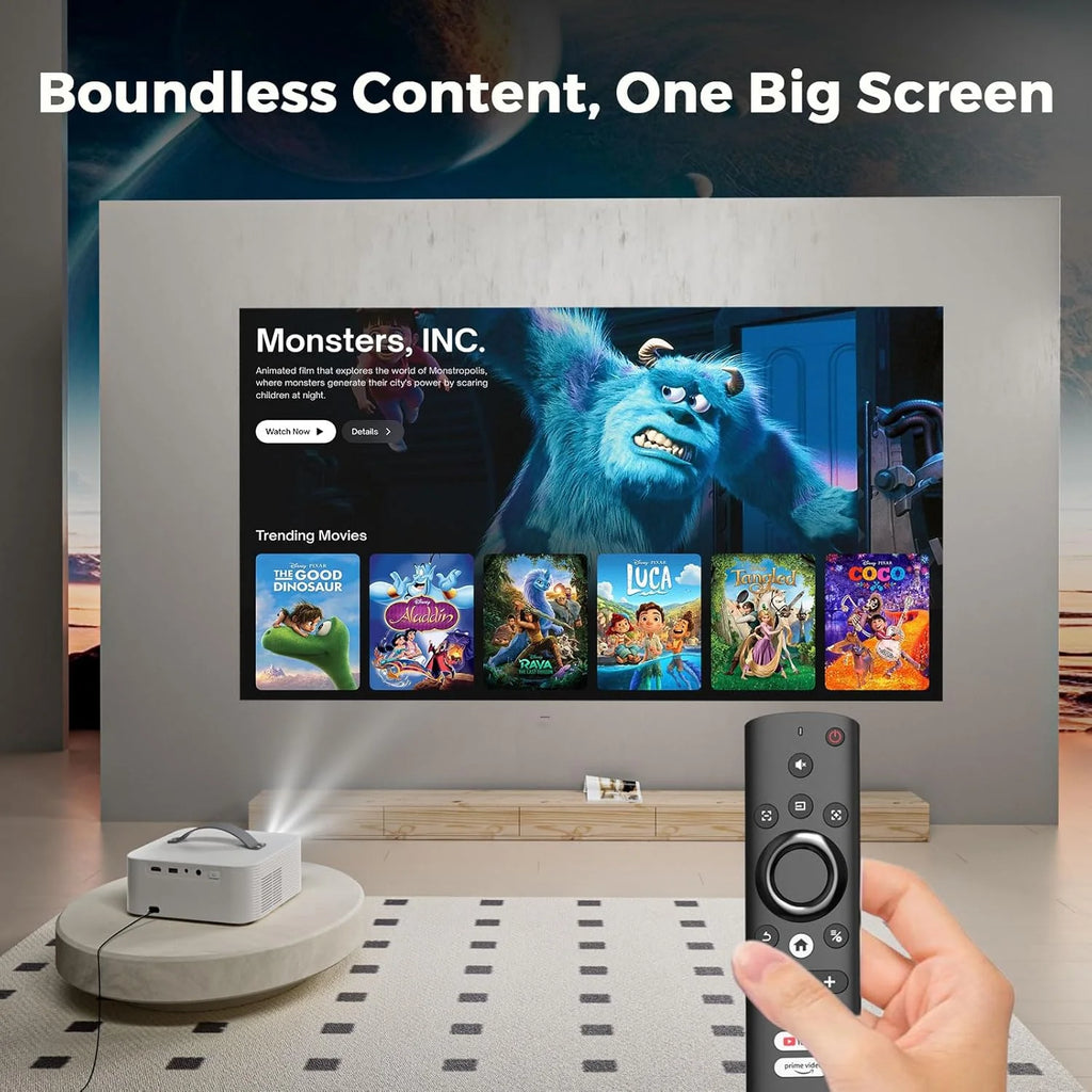 [5000+ Official-Apps & 3200 ANSI & 50W Dolby Audio] Outdoor-Projector-4k with WiFi