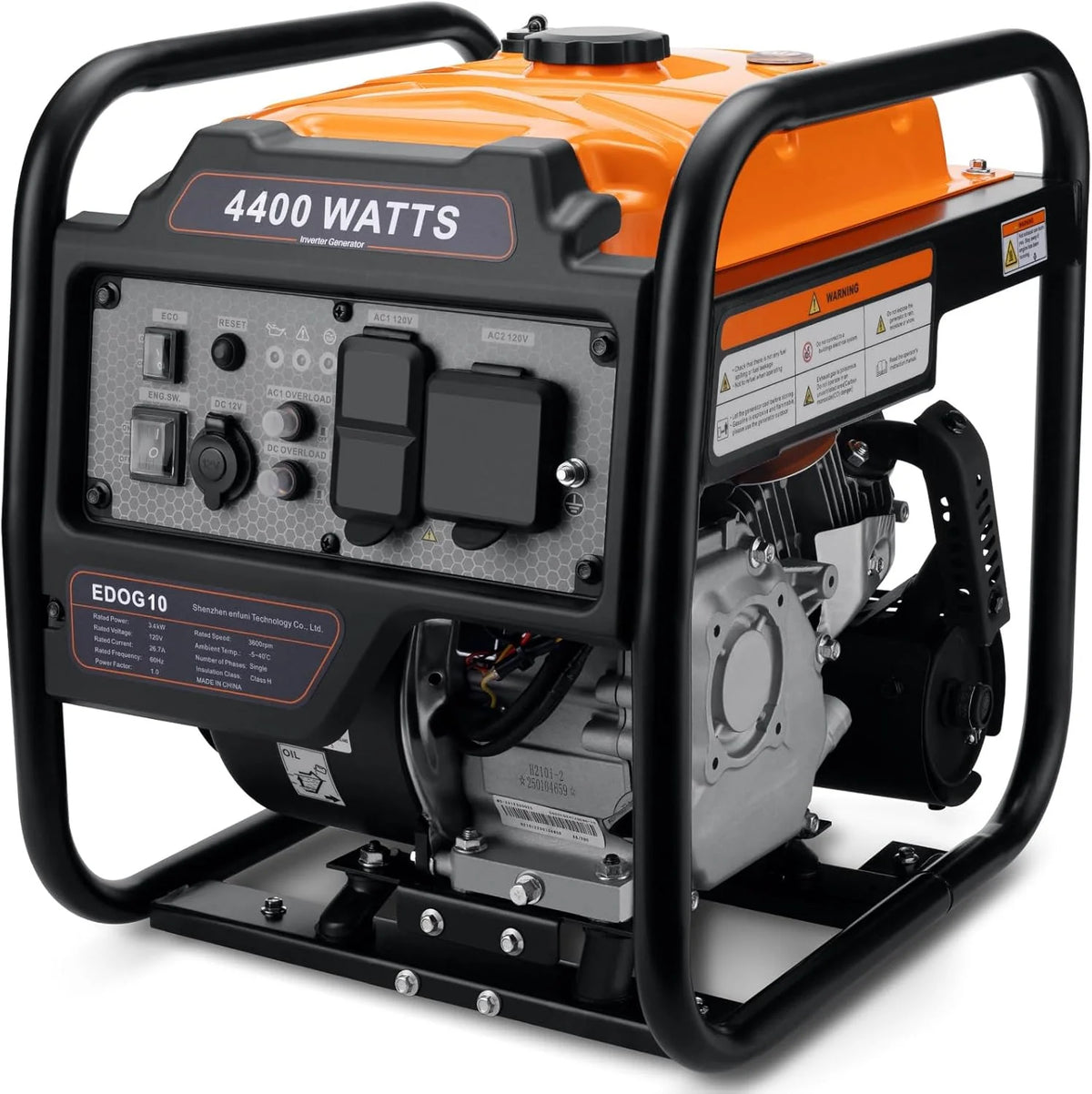 Oxseryn Power Equipment 4400 Watts Inverter Generator Gas Powered Portable Open Frame Generator