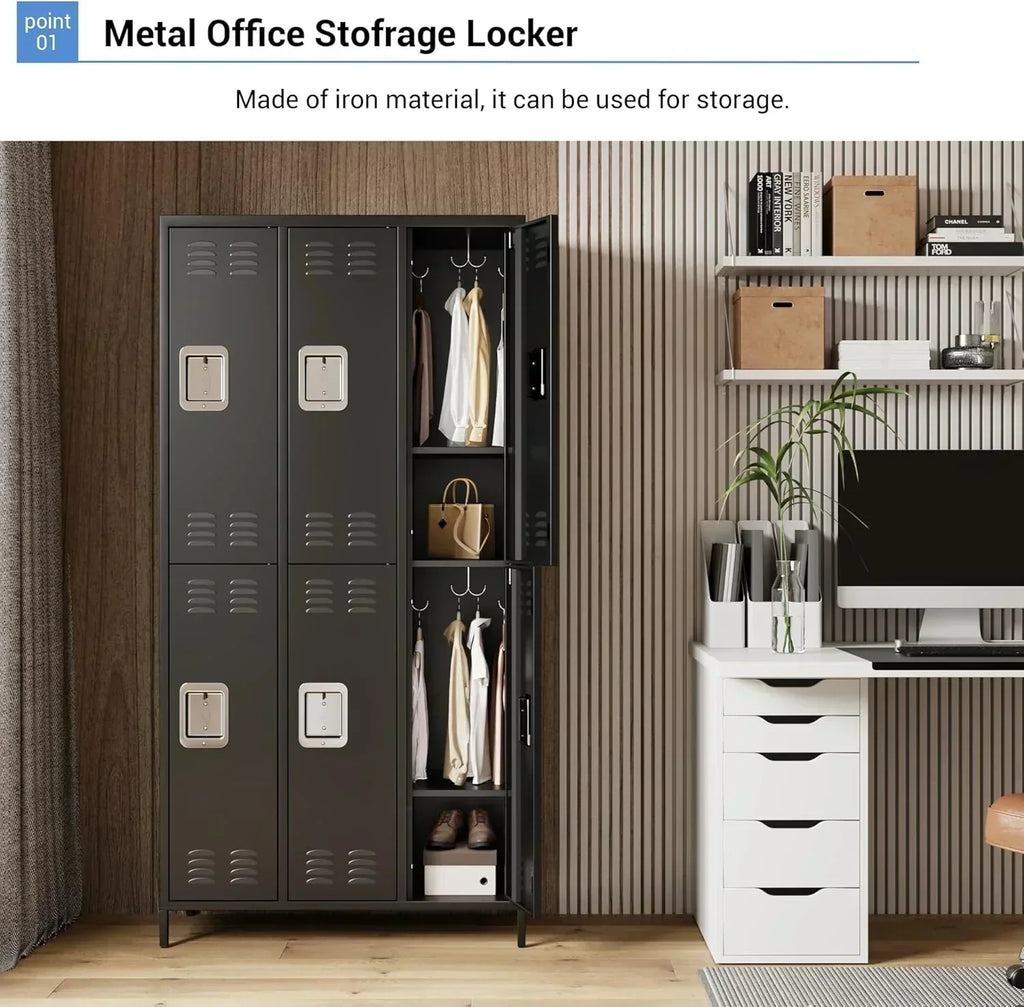 GAOMON Locker for Employees 6 Doors Locker Cabinet with Hooks Storage Locker