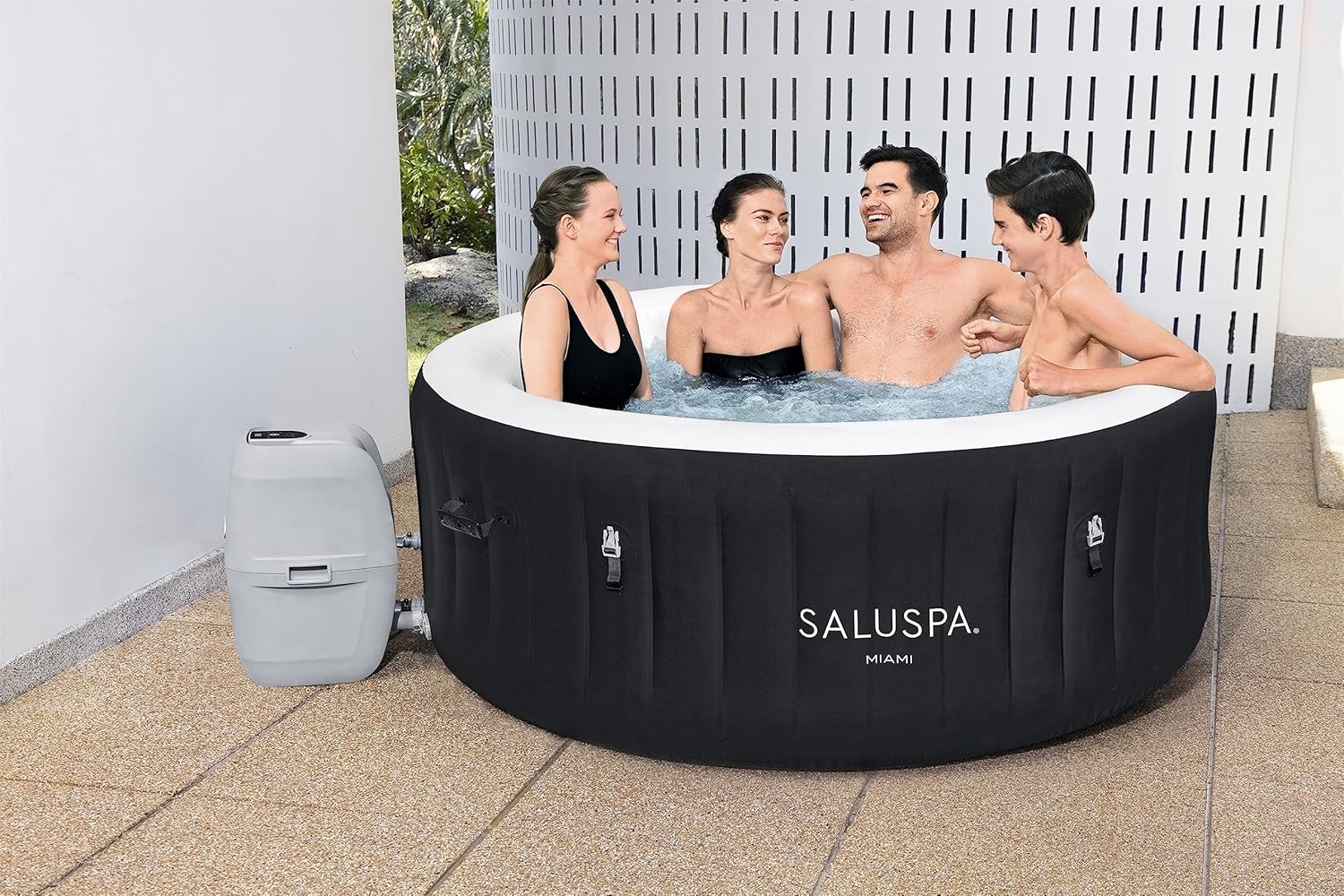 Bestway SaluSpa Miami EnergySense AirJet Inflatable Hot Tub Spa 71 x 26 Portable Hot Tub