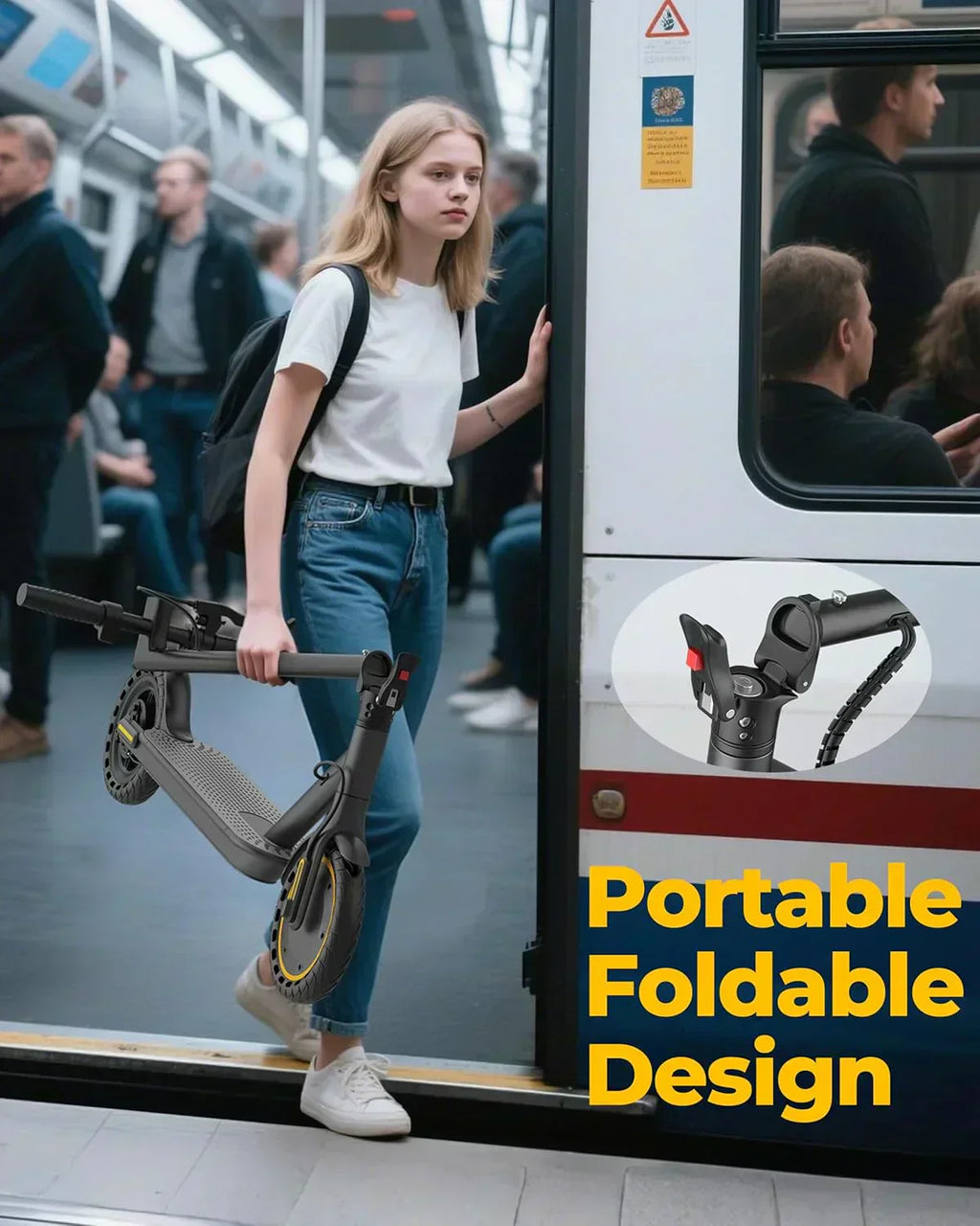 Electric Scooter 350W/500W Motor Top Speed 19/22 mph Max 16/23/28Miles Ranges Foldable E Scooter