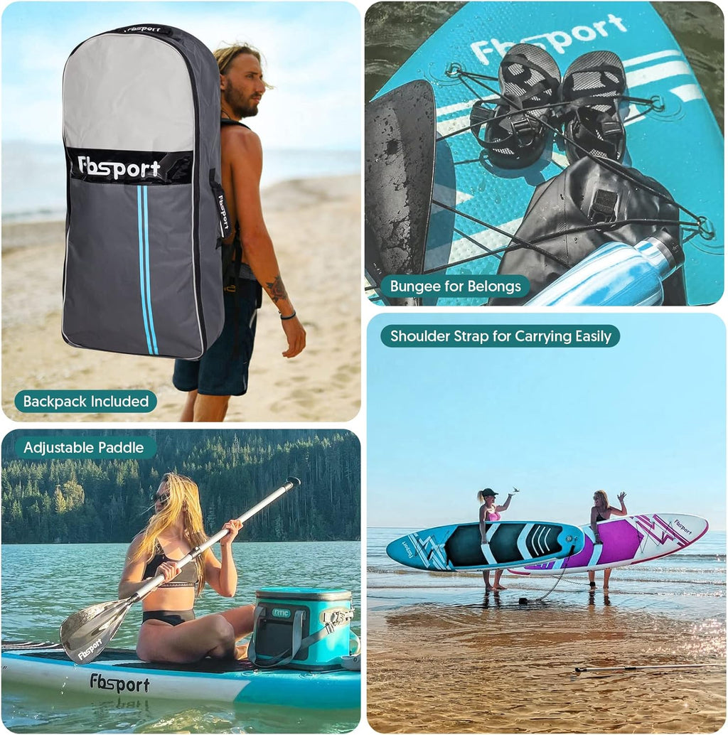 FBSPORT 11' Premium Stand Up Paddle Board Yoga Board with Durable SUP Accessories Carry Bag
