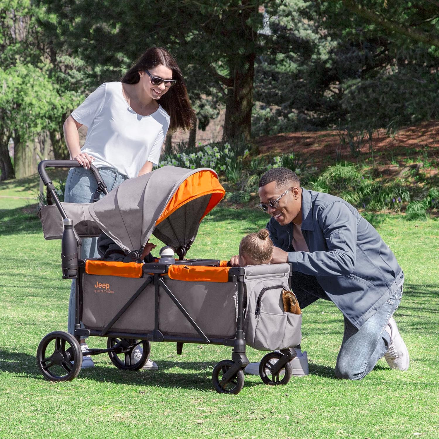 Jeep Sport All-Terrain Stroller Wagon by Delta Children Includes Canopy Parent Organizer