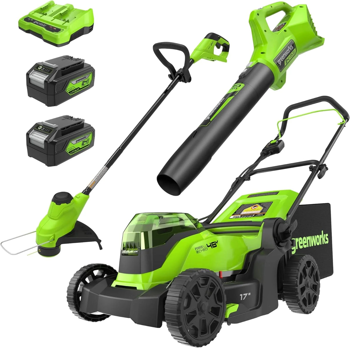 Greenworks 48V (24V x 2) 17 Cordless (Push) Lawn Mower