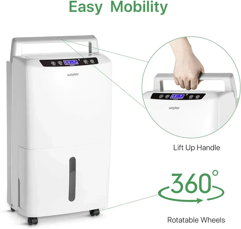 Waykar 2000 Sq Ft Dehumidifier for Home and Basements with Auto or Manual Drainage