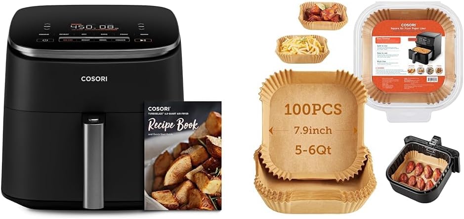 COSORI Air Fryer 9-in-1 Compact & Large 6-Qt Fast Turbo Modes Precise Heat for Even Results
