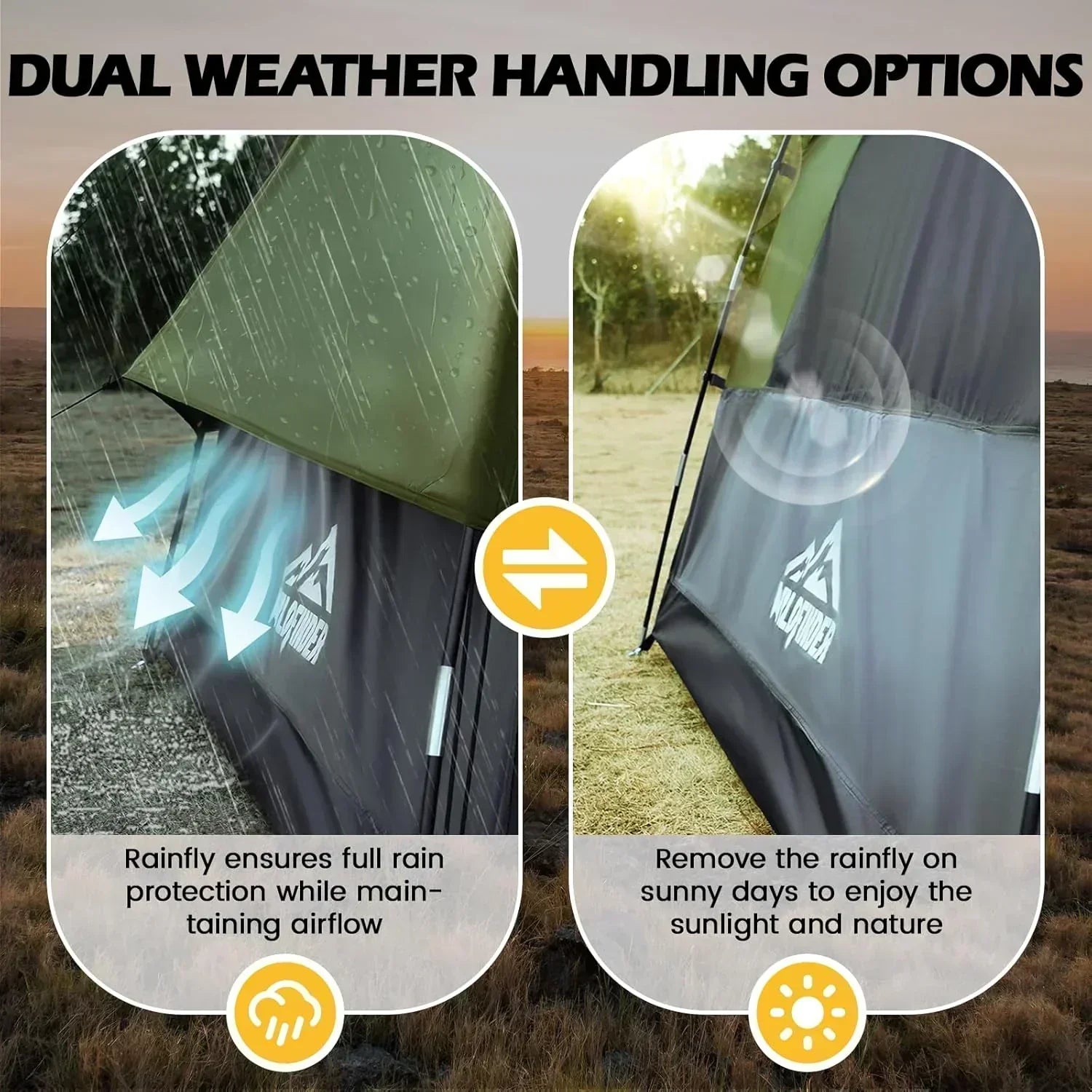 SUV Tent for Camping with Rainfly Waterproof PU3000mm Double Layer Design Car Tents