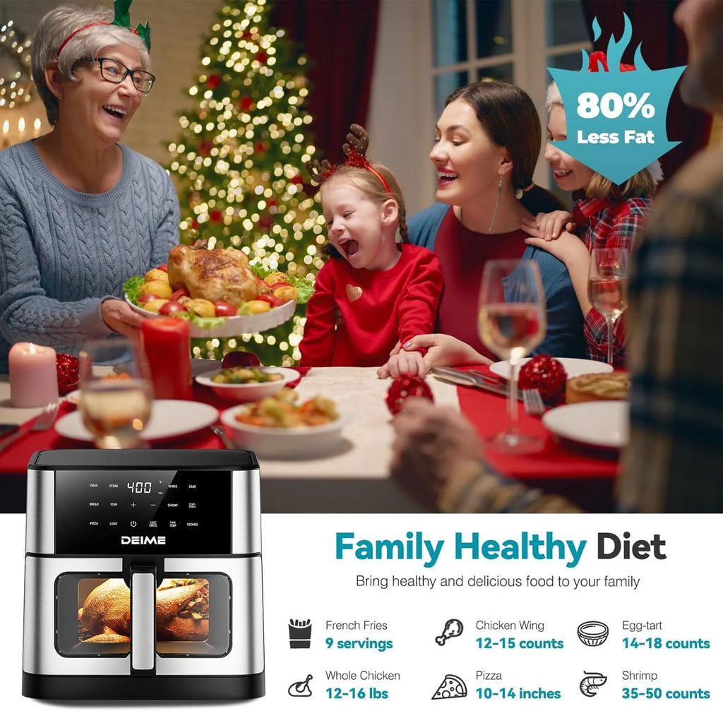 DEIME Air Fryer 10.2 QT Oilless 1700W Large Capacity Oven Air Fryers