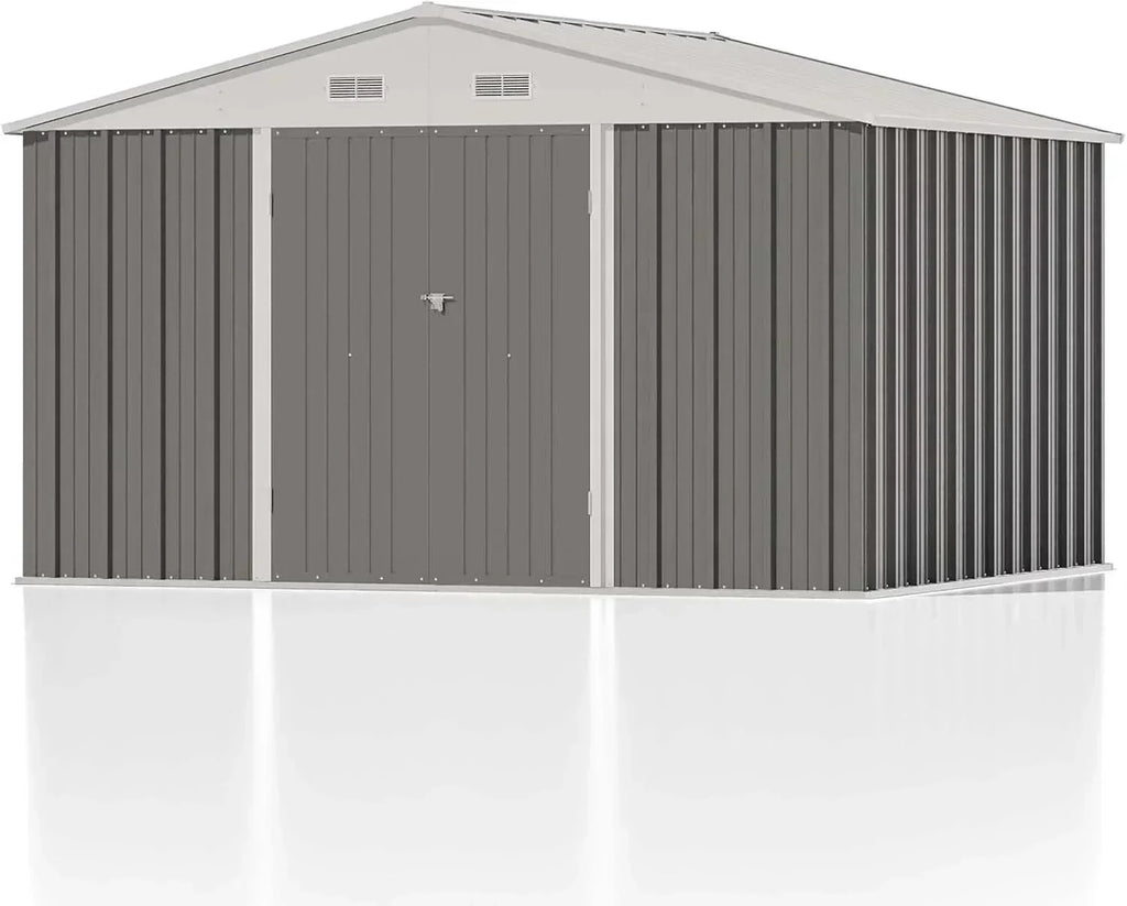 Patiowell 5x3 FT Outdoor Storage Shed Tool Shed with Sloping Roof and Lockable Door Metal Shed