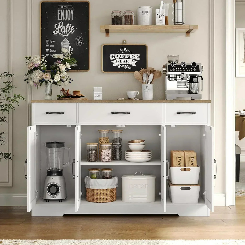 Sideboard with drawers large 55-inch sideboard modern farmhouse wood kitchen dining table