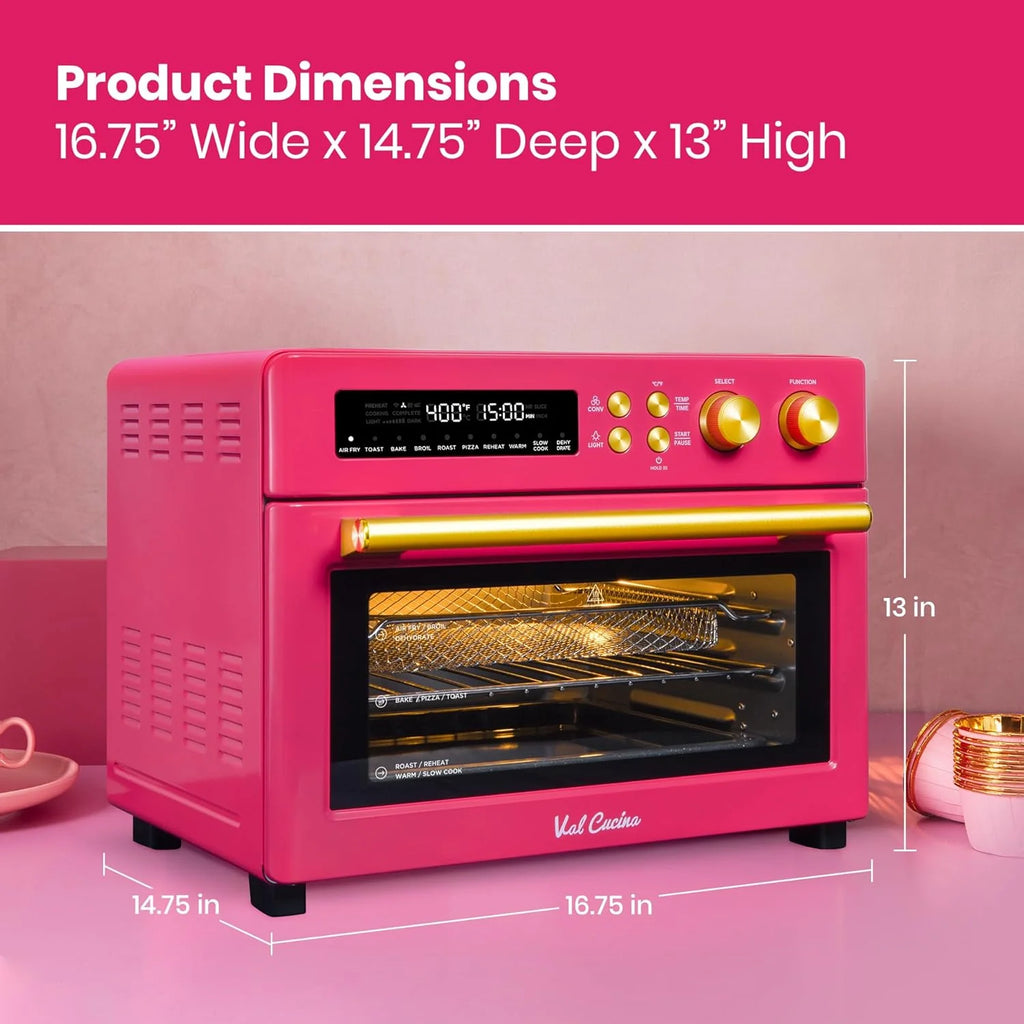 Infrared Heating Air Fryer Toaster Oven, Extra Large Countertop Convection Oven 10-in-1 Combo, 6-Slice Toast, Enamel Baking Pan Easy Clean with Recipe Book, Black Matte Stainless Steel