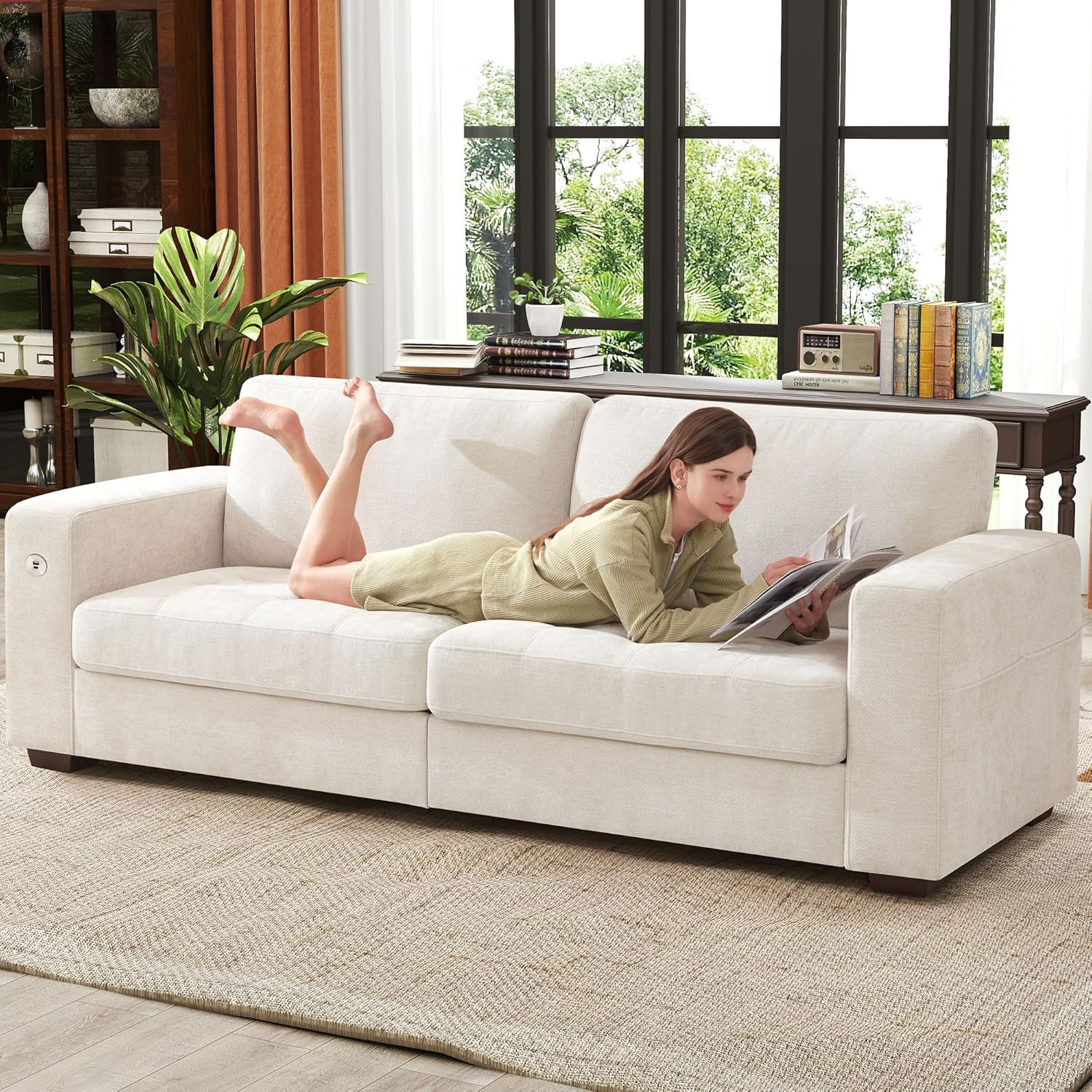 ihanherry 146-inch U-shaped modern sofa modular area cloud sofa