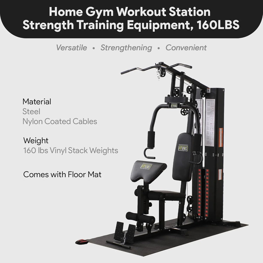 BalanceFrom Multifunctional Steel Frame Home Gym Machine with Floor Mat