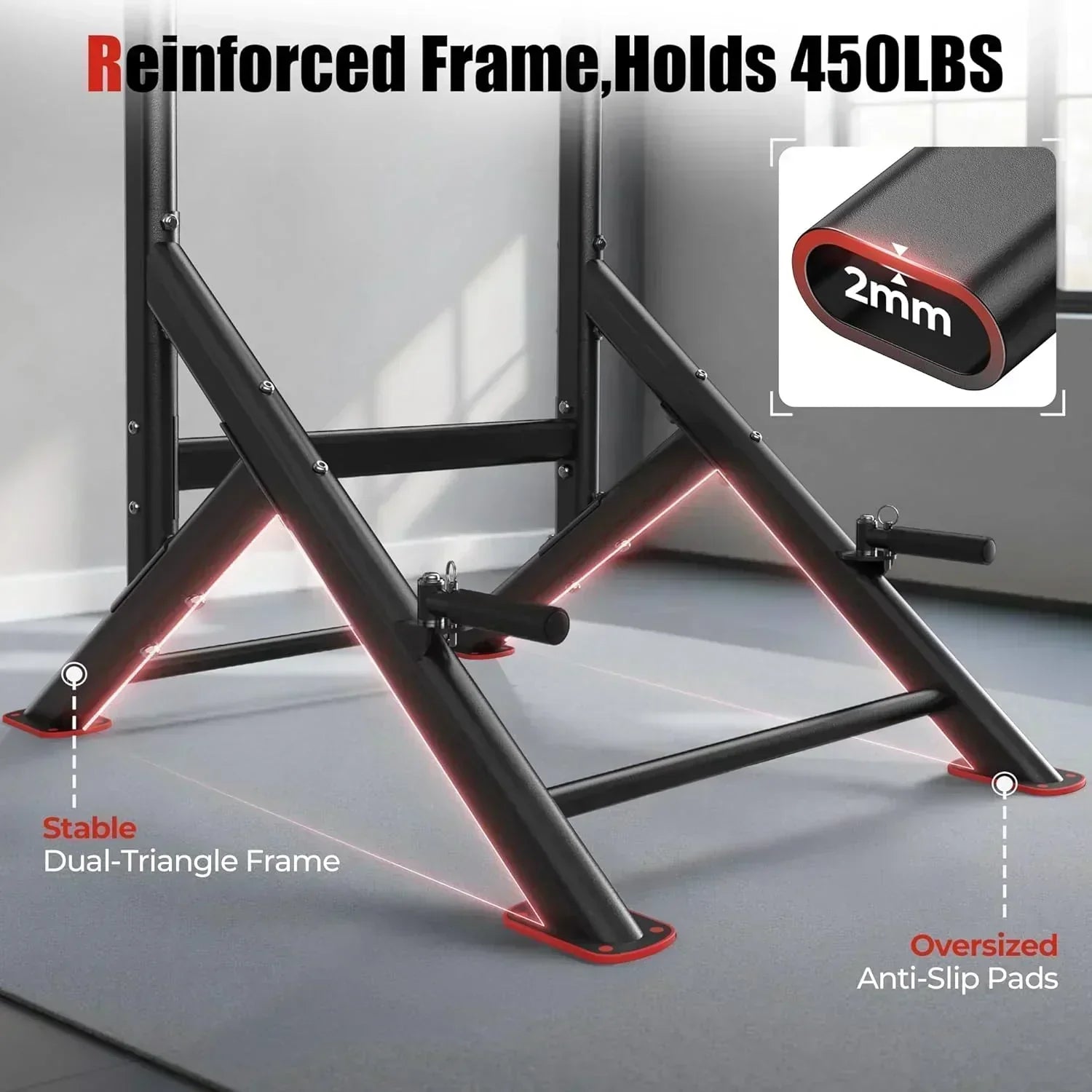 Sportsroyals Power Tower Pull Up Bar Station 450 lbs stable suspended immersion tilt station