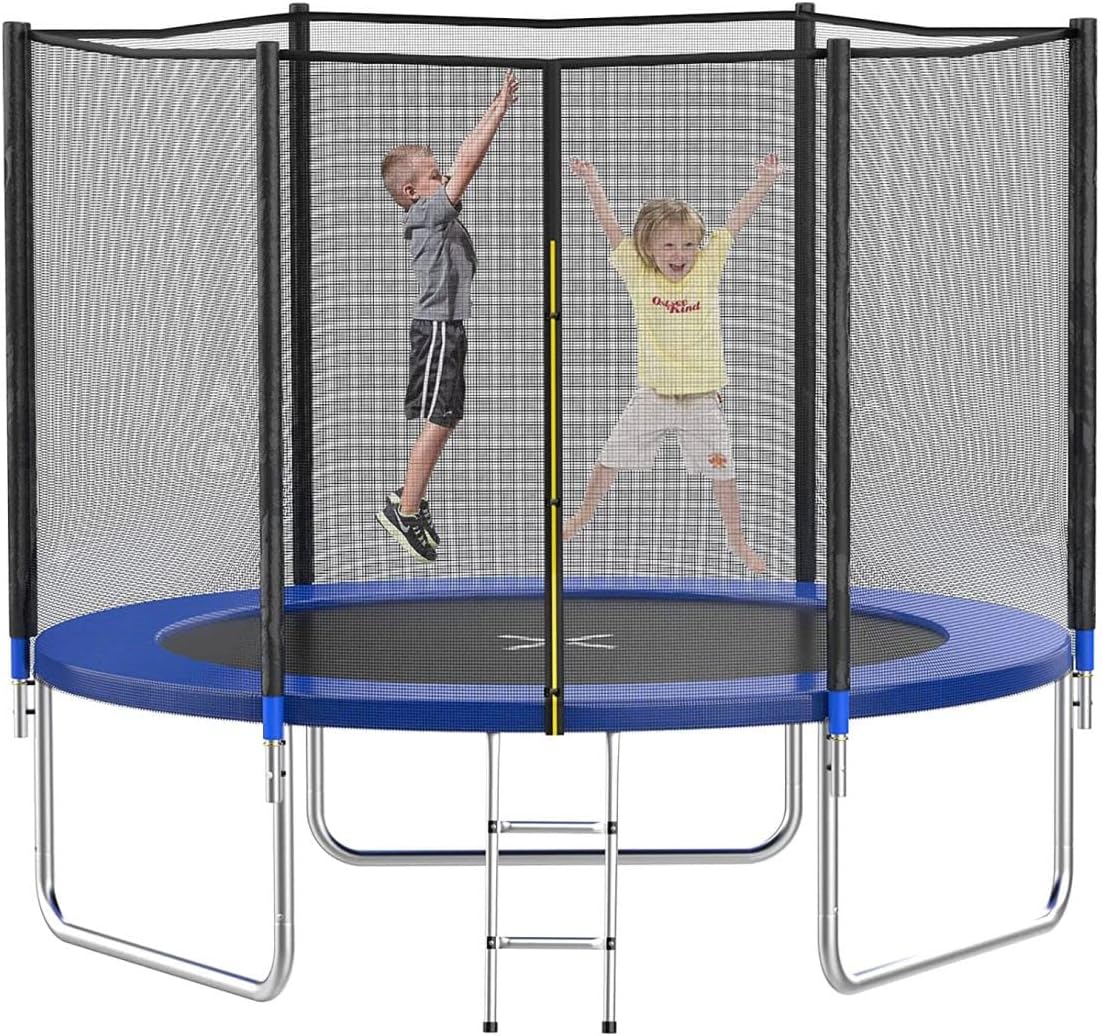 AOTOB 8FT 10FT 12FT 14 FT 15FT Trampoline with Safety Enclosure Net Outdoor Trampoline