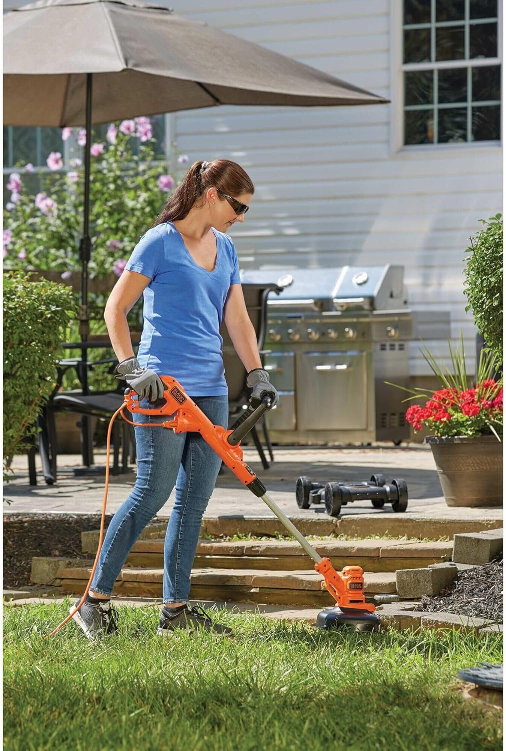 BLACK+DECKER 3-in-1 Corded Lawn Mower String Trimmer Edger 12-Inch