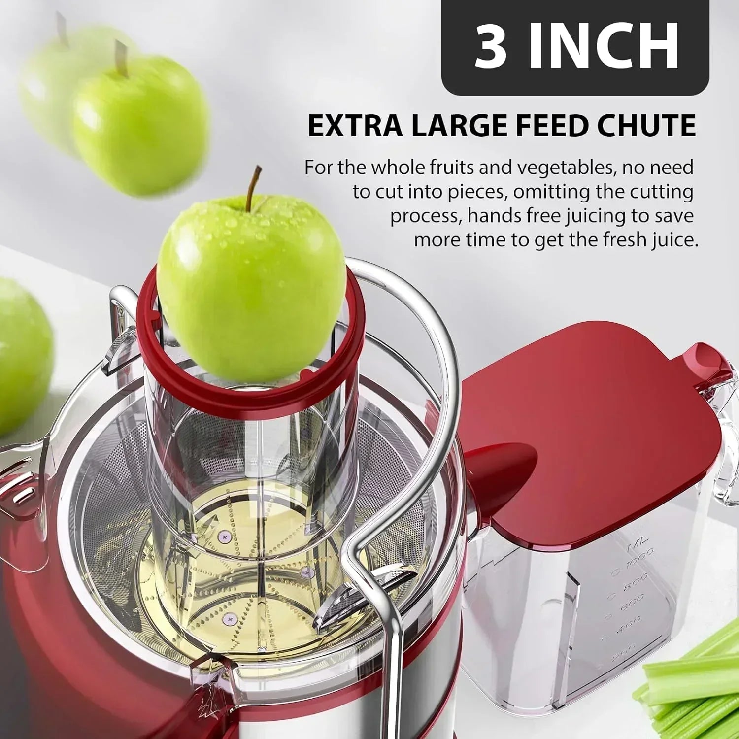 1300W KOIOS Centrifugal Juicer with Extra Large 3 Feed Chute and Titanium Filter