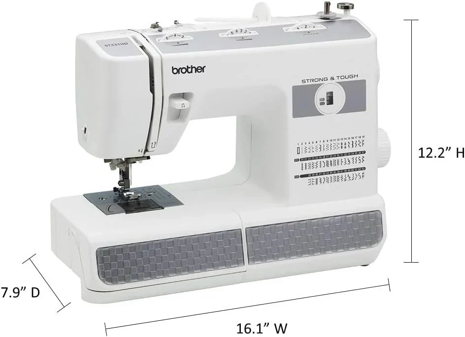 Sewing Machine, Strong Tough 37 Built-in Stitches Free Arm Option 6 Included Feet