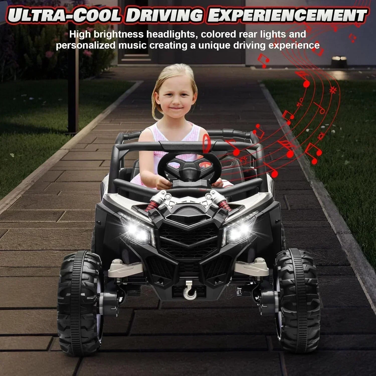 JOYRACER Kids Remote Control Car with 4 x 150W Motors Shock Absorbers Bluetooth MP3 Player