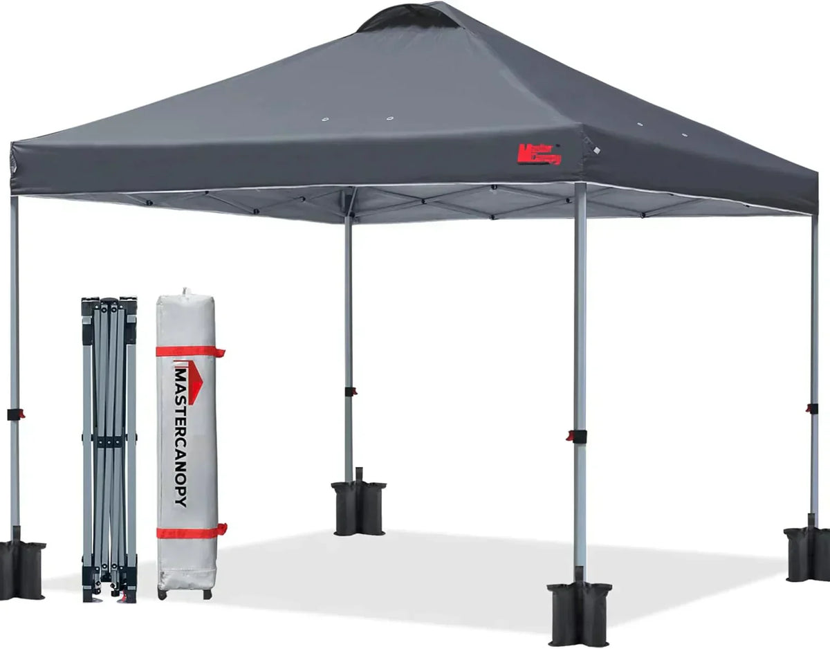 Durable Pop-up Canopy Tent with Roller Bag (10x10 Black)