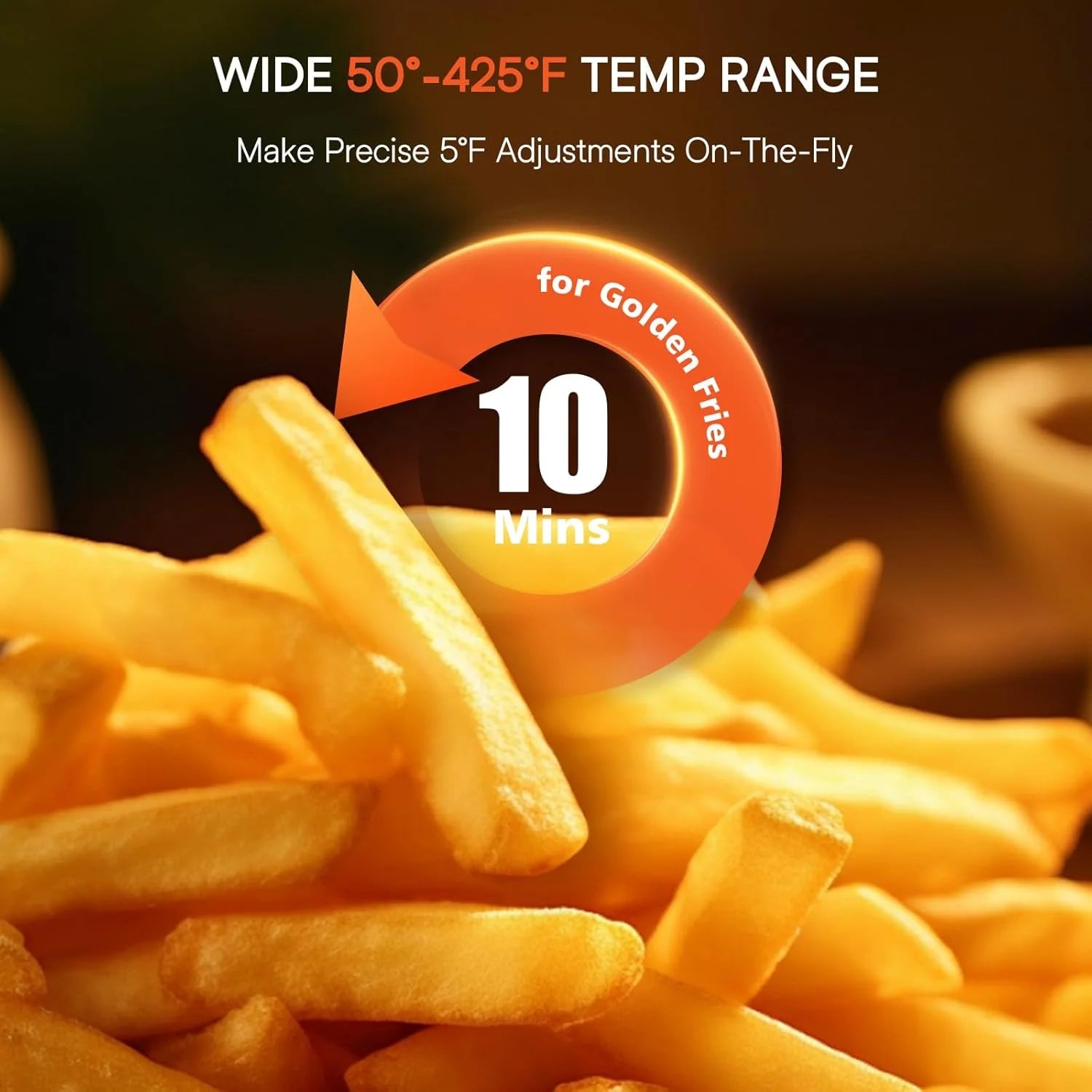 Nuwave Brio 15.5Qt Air Fryer/Oven quickly reheats, bakes, and dehydrates food with a temperature control range of 50��-425��F 1800W.