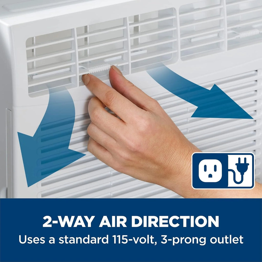 GE Window Air Conditioner Unit, 6,000 BTU for Small Rooms up to 250 sq ft. with Adjustable Fan and Cooling Settings, Perfect for Small Bedroom or Living Room, Easy Install Kit Included, White