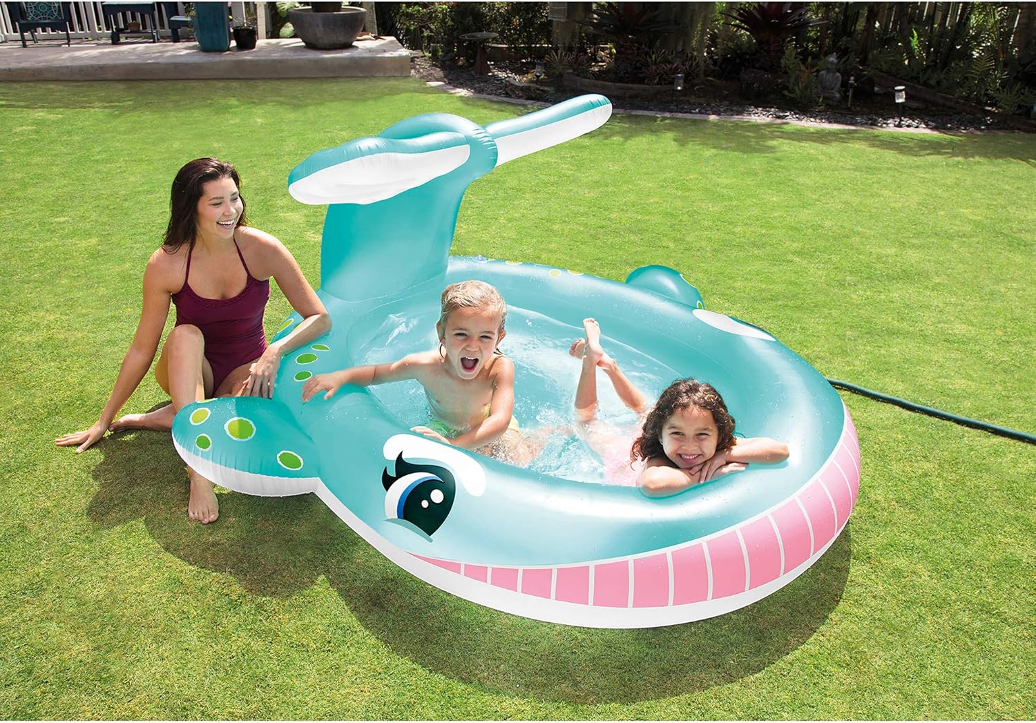 Intex 96 x 78 x 28 Inflatable Jungle Adventure Play Center Spray Kiddie Pool Water Slide