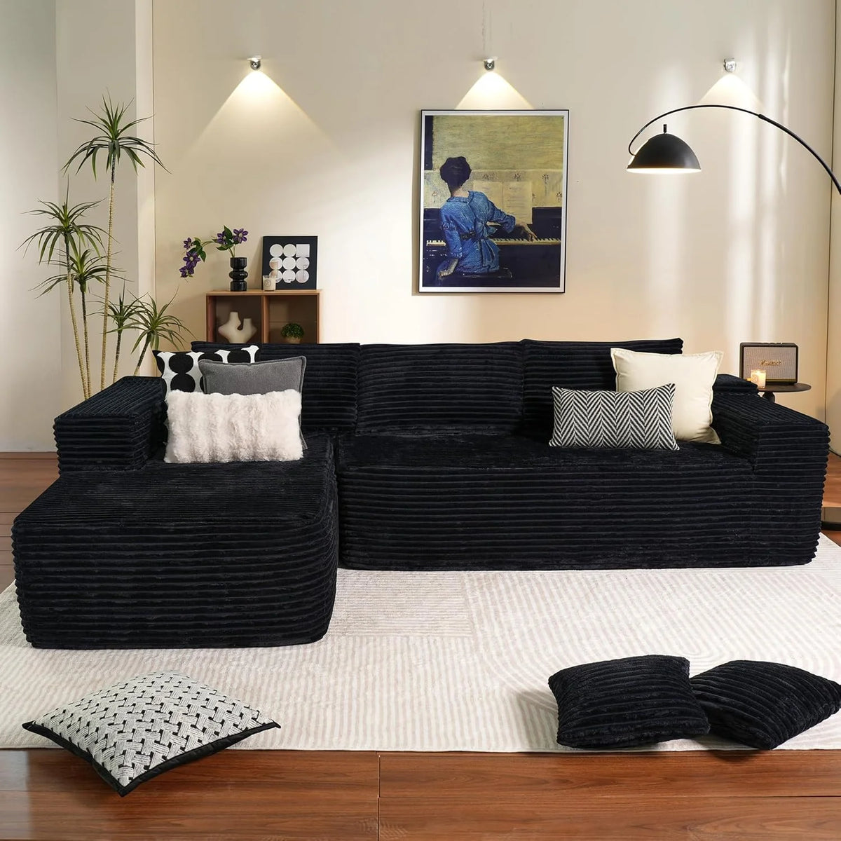 Ovios 104 Cloud Section Sofa L-shaped lounge chair, modern modular sofa