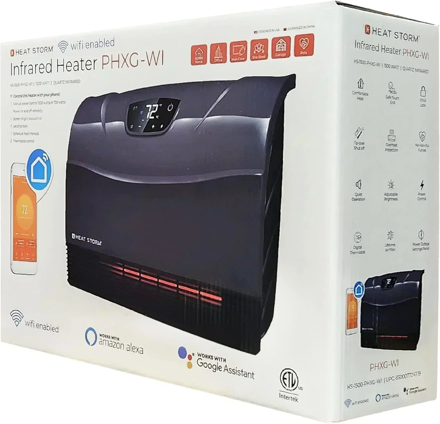 HS-1500-PHX-WIFI Infrared Heater Wifi Wall Mounted