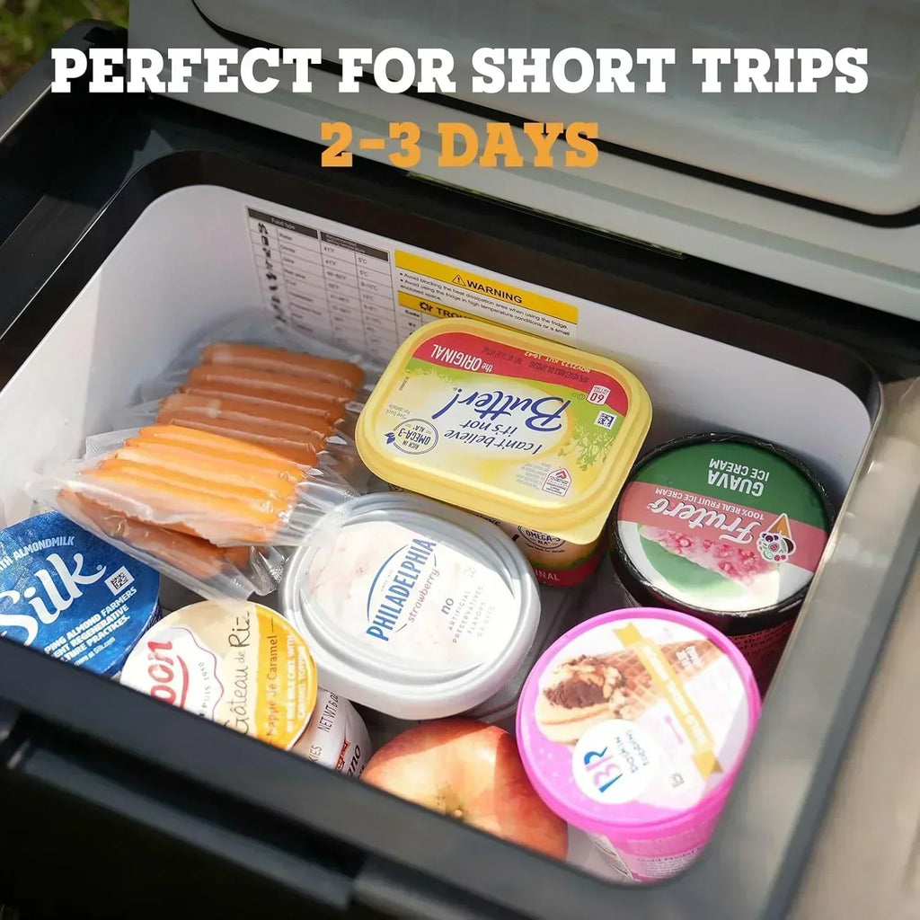 12V Refrigerator 21 Quart Portable Freezer 50 Hours Keep Cool Electric Cooler Car Refrigerator