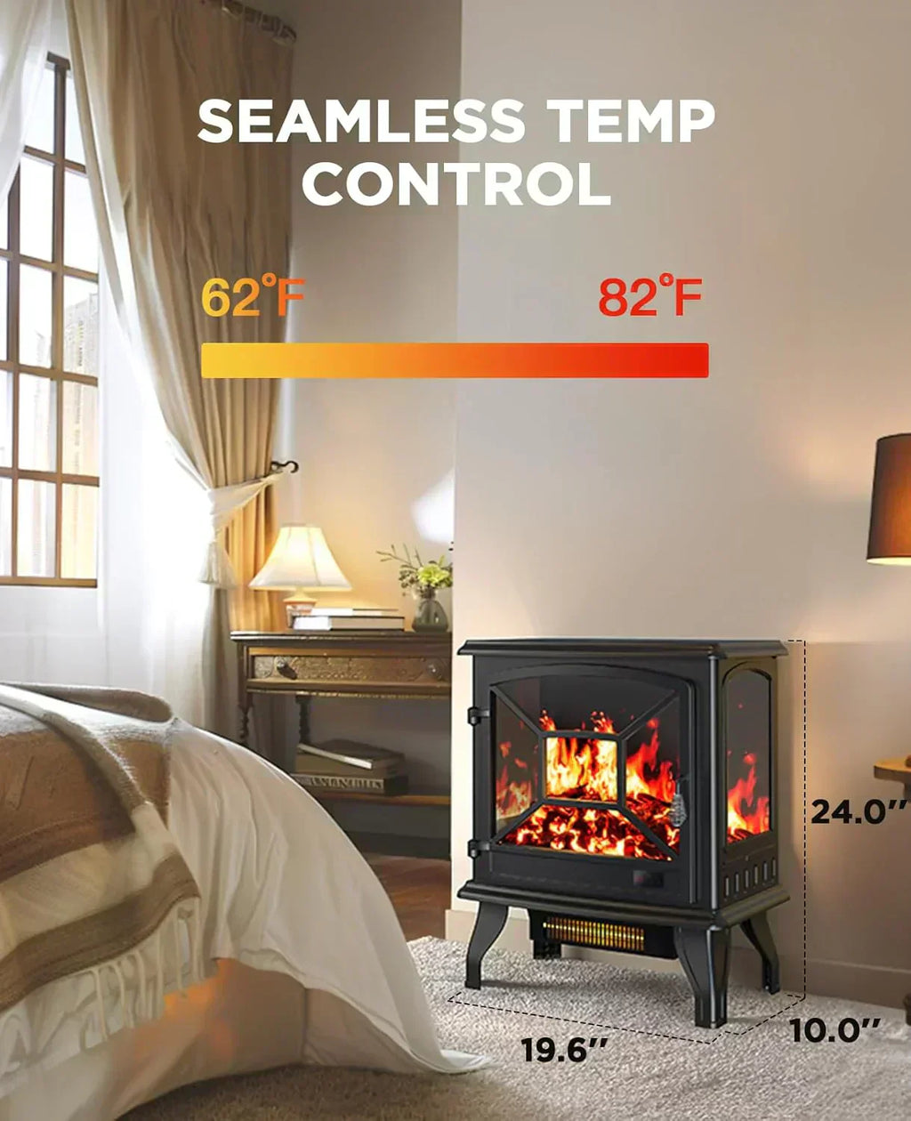 50 Smart Electric Fireplace 5300 BTU Heat Output Wall-Mount Built-In Electric Fireplace