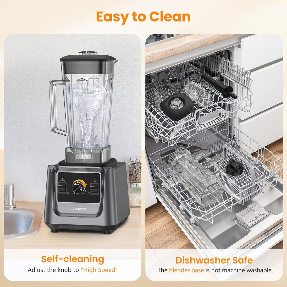 Blenders for Kitchen, 2000W Blender for Smoothies 35000 RPM