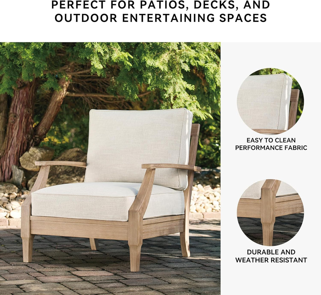 Coastal view outdoor terrace eucalyptus sofa