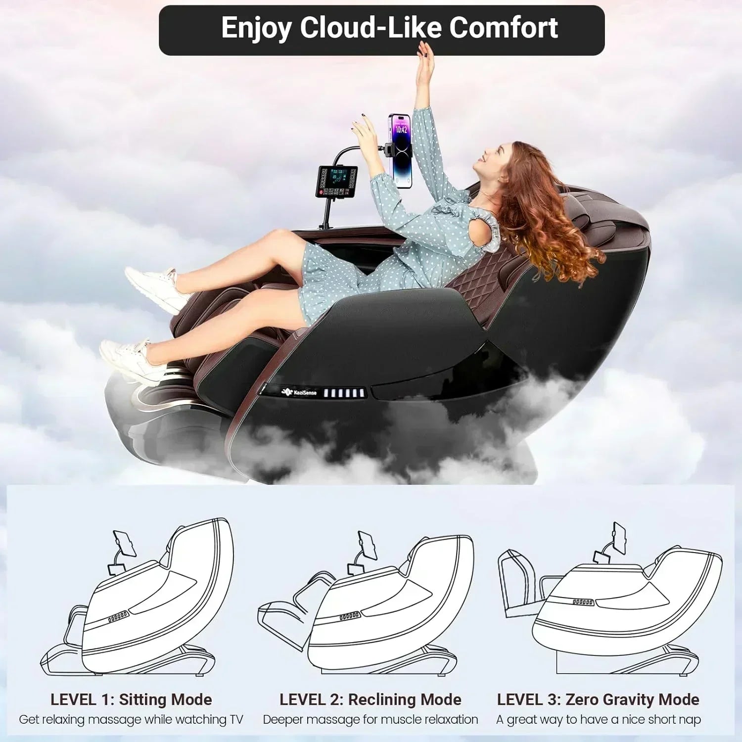 2025 Massage Chair Full Body Zero Gravity SL-Track Shiatsu Massage Recliner Chair with Heat