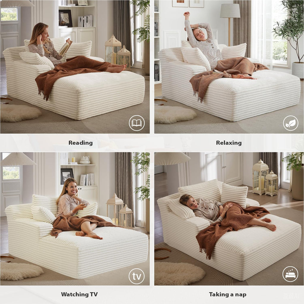 50-inch indoor recliner oversized corduroy upholstered boneless sofa bed deep sleeper sofa